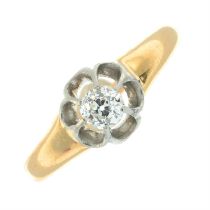 Mid 20th century diamond single-stone ring