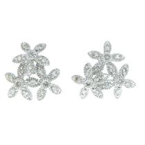 9ct gold diamond floral earrings