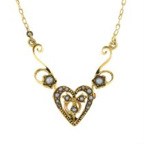 Edwardian 15ct gold split necklace