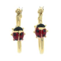 Enamel ladybird earrings