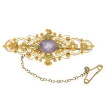 Victorian amethyst & garnet brooch