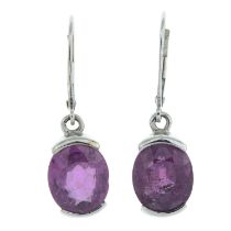 Pink sapphire drop earrings