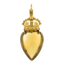 Citrine crown pendant