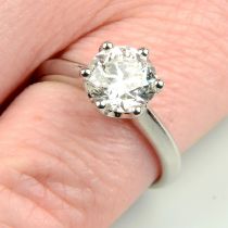 Platinum brilliant-cut diamond single-stone ring