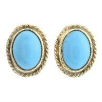 Reconstituted turquoise earrings
