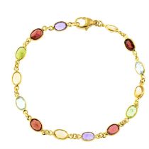 18ct gold vari-gem bracelet