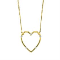 18ct gold Diamond heart-shape pendant, with integral chain, by Roberto Coin