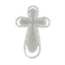 18ct gold pave-set diamond cross pendant