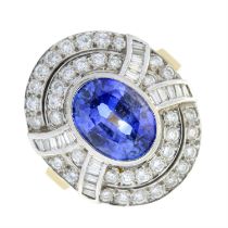 Sapphire & diamond dress ring, by Ariss