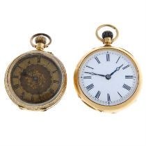 An open face pocket watch (36mm) together with an open face pocket watch.
