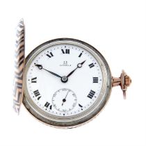 A full hunter pocket watch by Omega, 41mm.