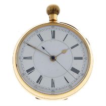 An open face centre seconds pocket watch by Wood Bro., 50mm.