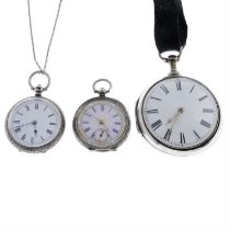 A pair case pocket watch by Samuel Spears (60mm) with two pocket watches.