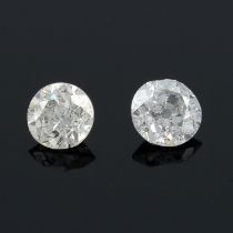 Two circular-shape diamonds, 0.46ct