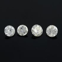 Four brilliant-cut diamonds, 0.87ct