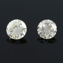 Two brilliant-cut diamonds, 0.70ct