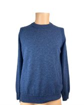 Paul Smith Wool Blend Crew Neck Jumper - Blue - Size S - M1R825X - RRP £449