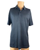 Hugo Boss Linen Navy Press Polo Shirt - Long Sleeve - Size L - 50486183 - RRP £169.00