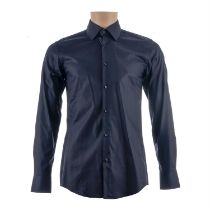 Hugo Boss Hank Slim Fit Shirt Navy - Size 16 1/2 - 50484241 - RRP £129