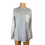 Paul Smith Cotton Collarless Long Sleeve Shirt - Blue - Size XL - 908TM - RRP £169