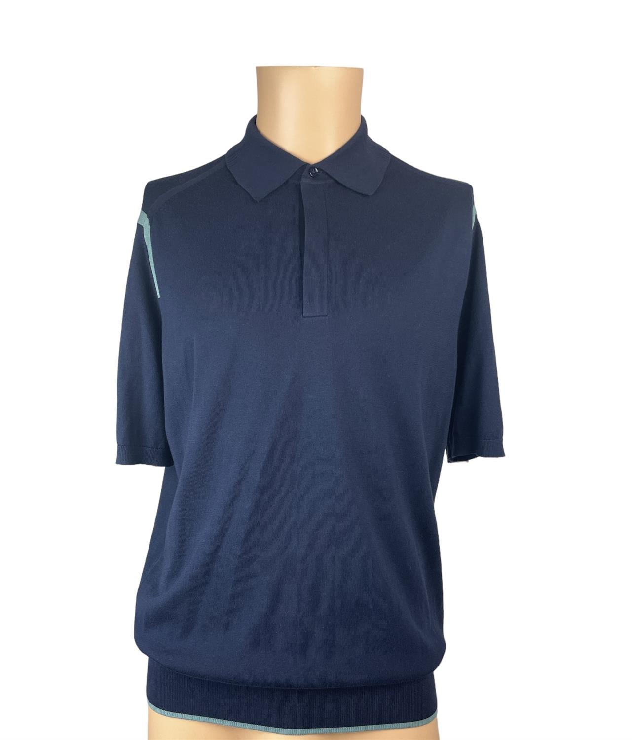 Paul Smith Merino Wool Short Sleeve Polo Shirt - Navy - Size S - M1R 844X - RRP £269