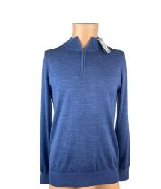 Thomas Maine Blue Half Zip Knit Pullover - Size S - RRP £149.00