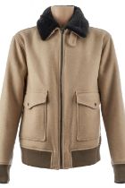 Hugo Boss Mens Beige Coat with Fur Collar - Size 58 - 50414694 - RRP £899