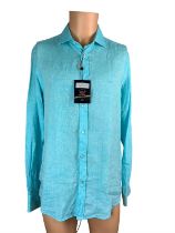 Paul & Shark Linen Shirt - Sky - Size 16'' - 23413166J - RRP £359