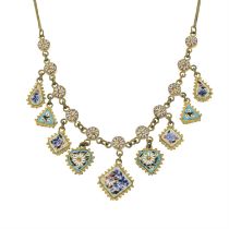 Early 20th century micro mosaic necklace