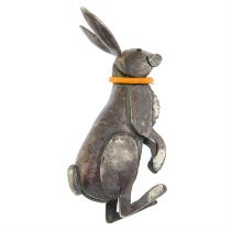 silver hare brooch, with enamel detail