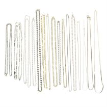 Assorted mostly white metal chains