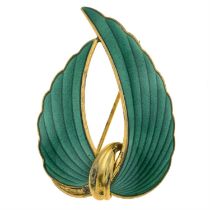 Green enamel brooch, by Albert Scharning