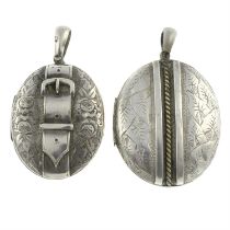 Three late 19th century silver lockets
