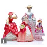 Four Royal Doulton ladies comprising Greta HN1485, Janet HN1537, Buttercup HN2399 and Mary