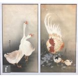 OHARA KOSON/SHOSON (JAPANESE, 1877-1945) - Geese and cockerel with two chicks, woodblock prints,