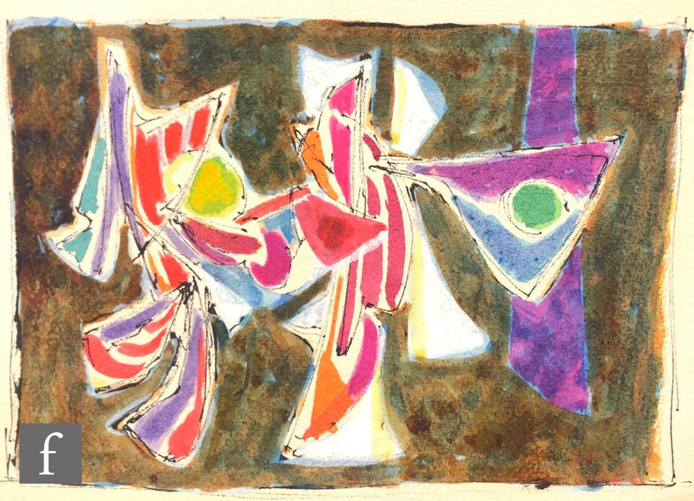 BAYARD OSBORN (1922-2012) - Abstract Figures, ink and wash on paper, unframed, 31cm x 41cm, also - Image 8 of 9