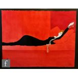 RENE GRUAU (1909-2004) - Sofa Rouge, hand painted lithograph circa 1988, Limited Edition No. 3/