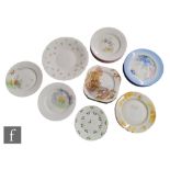 A collection of assorted 1930s and later Shelley cake and tea plates to include a set of six side