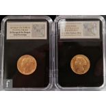 Two Victoria young head full sovereigns dated 1870 and 1884, latter Melbourne Mint. (2)