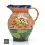 A late 1930s Burleigh Ware flower jug designed by Harold Bennett decorated with tubelined water