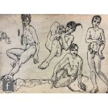 ALBERT WAINWRIGHT (1898-1943) - A sketch depicting multiple studies of the nude male form in various