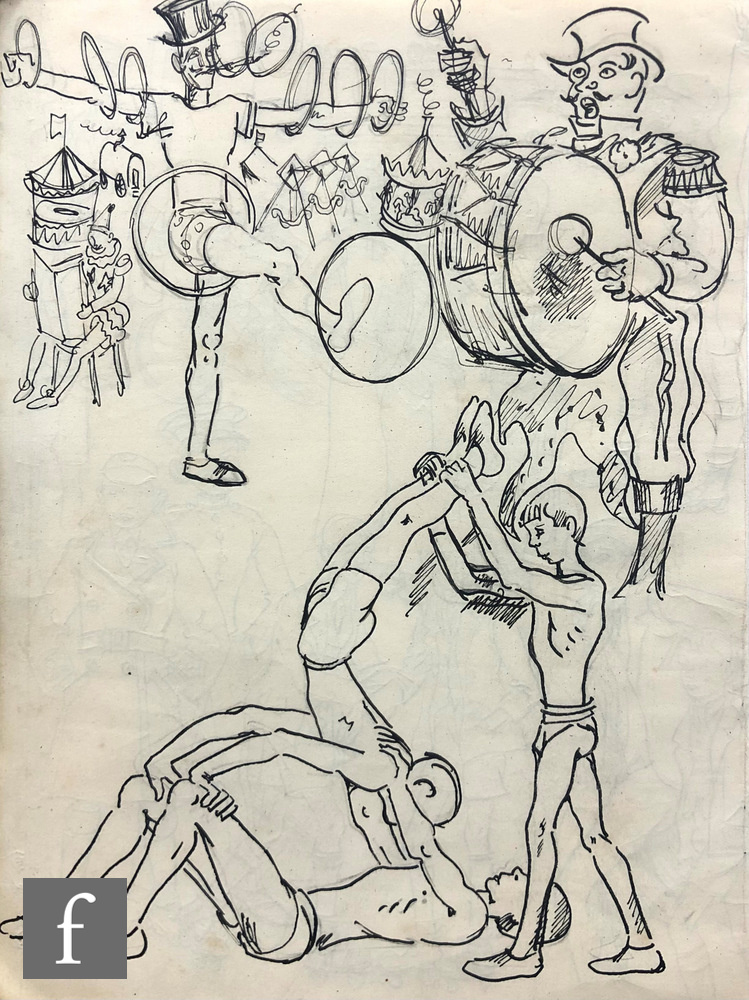 ALBERT WAINWRIGHT (1898-1943) - A sketch depicting Boy Scouts marching and playing the drums, to the - Image 5 of 6