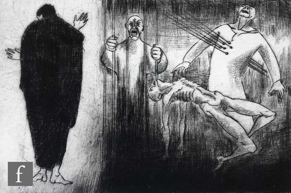 BAYARD OSBORN (1922-2012) - Traitor, etching, unframed, 14.5cm x 21.5cm, also another etching