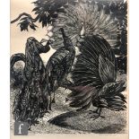 LESLIE CHARLOTTE BENENSON, R.E. (1941-2018) - 'A Vainglory of Peacocks', wood engraving, signed