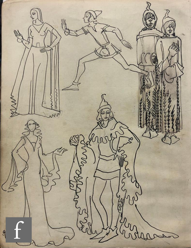 ALBERT WAINWRIGHT (1898-1943) - A sketch depicting studies for costume designs for the stage - Image 8 of 8
