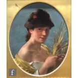 FOLLOWER OF PAUL FALCONER POOLE, RA (1807–1879) - The Harvest Girl, oil on canvas, oval, framed,