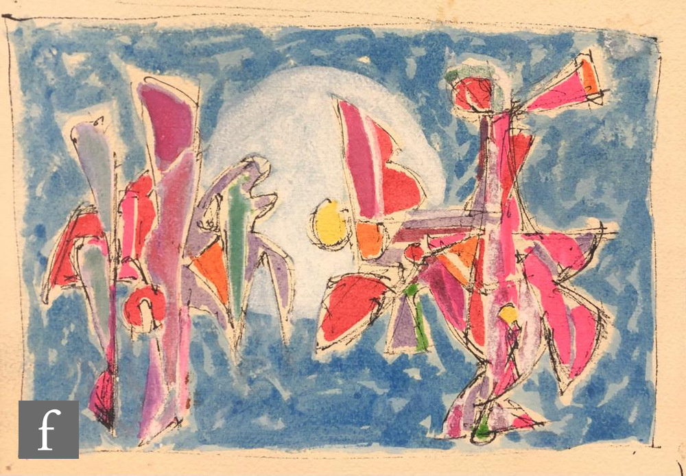 BAYARD OSBORN (1922-2012) - Abstract Figures, ink and wash on paper, unframed, 31cm x 41cm, also - Image 9 of 9