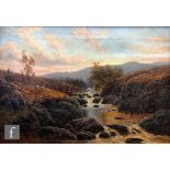 WILLIAM MELLOR (1851-1931) - A Highland stream, oil on canvas, signed, framed, 31cm x 43cm, frame