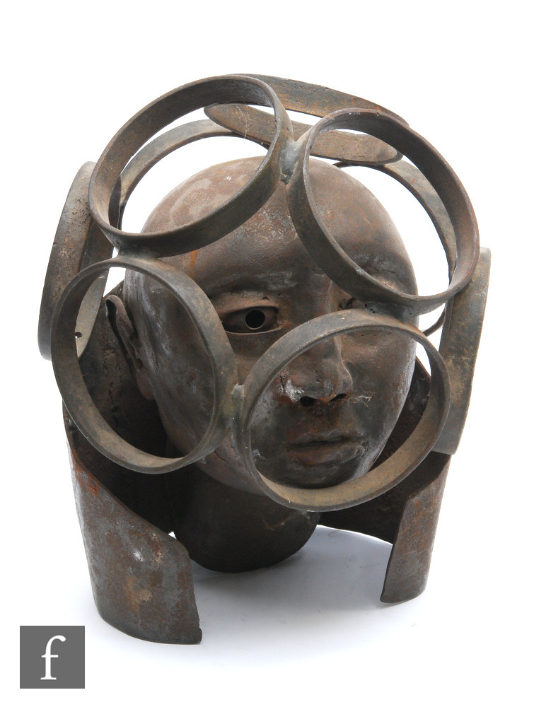 BAYARD OSBORN (1922-2012) - Alien, iron head with wrought iron cage, signed and dated '72 to the