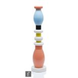 A later 20th Century Ettore Sottsass for Bitossi Mini Totem No 5 sectional cast ceramic sculpture in